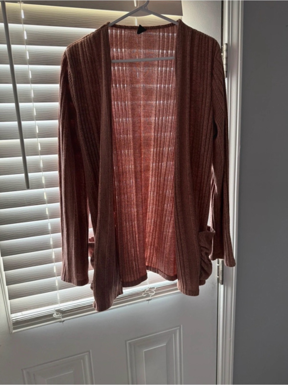 Open-Front Ribbed Cardigan Jacket